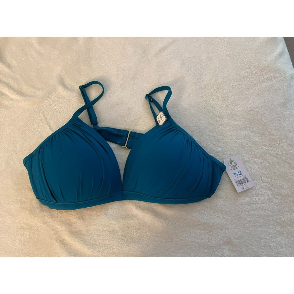NWT Time & Tru teal bikini top size XL